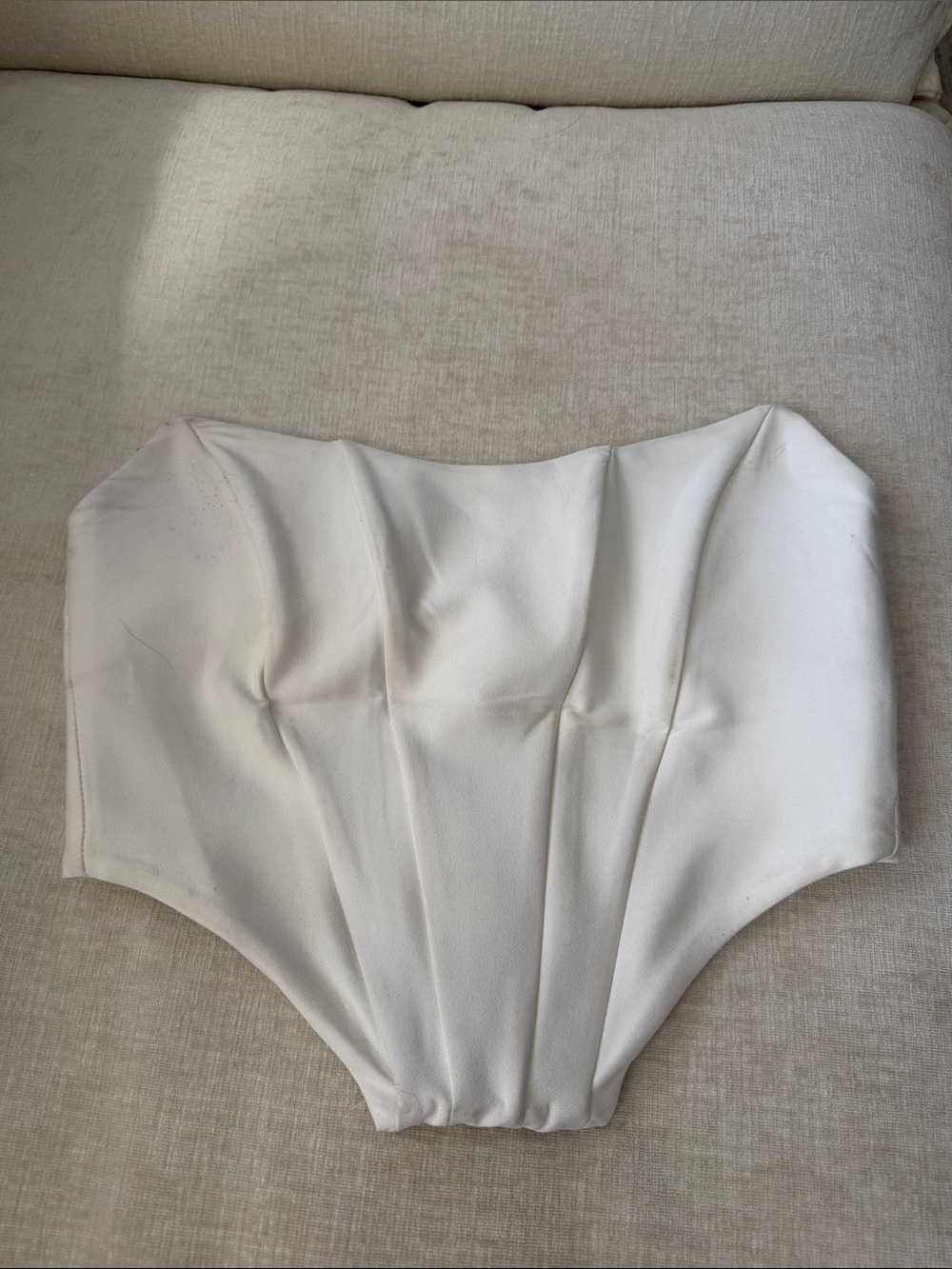 Trendyol Ivory Strapless Corset Top